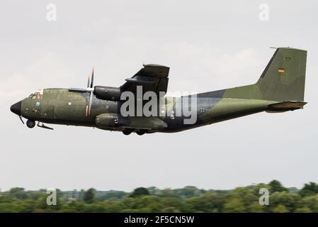 A Transall C-160 military transport aircraft of the German Air Force. Stock Photo