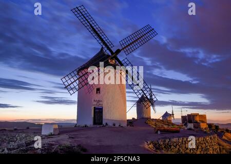 geography / travel, Spain, wind mill of Consuegra, province Toledo, Castile-La Mancha, Additional-Rights-Clearance-Info-Not-Available Stock Photo