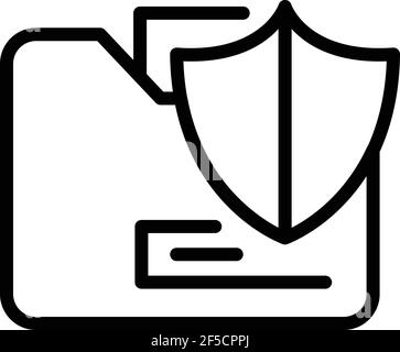 Secured folder icon. Outline secured folder vector icon for web design isolated on white background Stock Vector