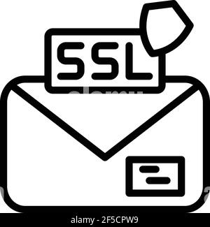 Ssl email icon. Outline ssl email vector icon for web design isolated on white background Stock Vector
