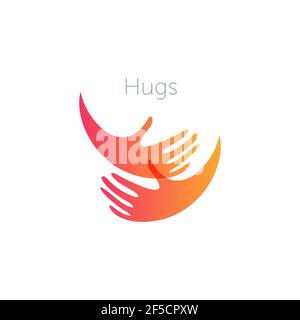 Human hugs hugging hands support and love symbol hugged arms girth ...
