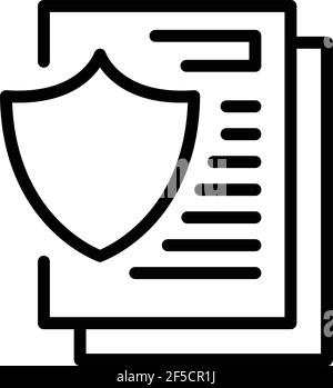 Secured files icon. Outline secured files vector icon for web design isolated on white background Stock Vector