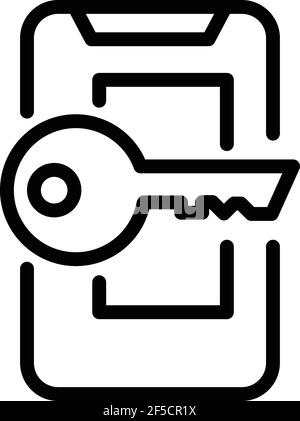 Phone cipher icon. Outline phone cipher vector icon for web design isolated on white background Stock Vector