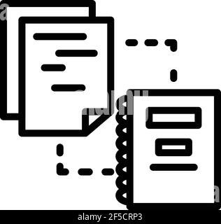 Organized documents icon. Outline organized documents vector icon for web design isolated on white background Stock Vector