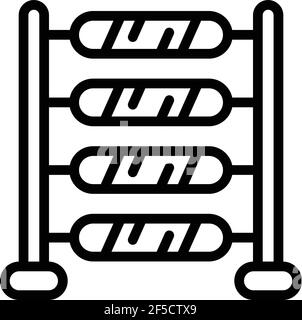 Loom machine icon. Outline loom machine vector icon for web design isolated on white background Stock Vector