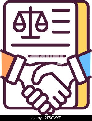 Making legal deal RGB color icon Stock Vector