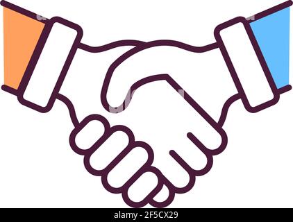 Making deal RGB color icon Stock Vector
