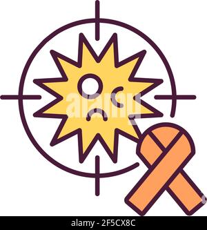 Protecting people rights with aids RGB color icon Stock Vector