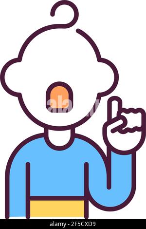 Child rights RGB color icon Stock Vector