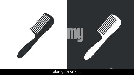 Comb icon. Black icon isolated on white background. Comb silhouette. Simple icon. Web site page and mobile app design Stock Vector
