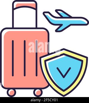 Travel insurance RGB color icon Stock Vector