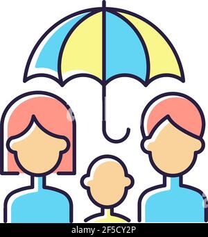 Life insurance RGB color icon Stock Vector