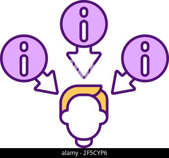 Information overload RGB color icon Stock Vector