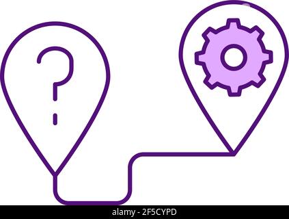 Psychological distance RGB color icon Stock Vector