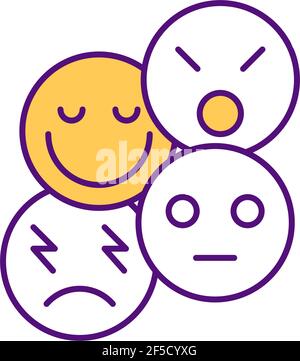 Emotional intelligence RGB color icon Stock Vector