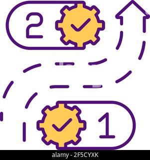 Problem solving progress RGB color icon Stock Vector