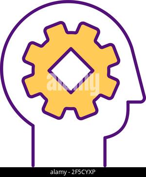 Analytical thinking RGB color icon Stock Vector
