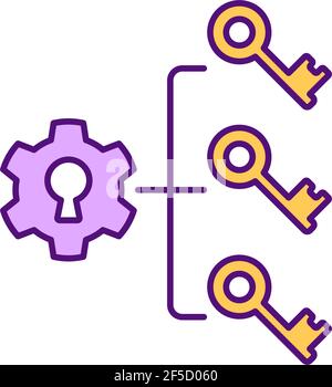 Brainstorming strategy RGB color icon Stock Vector