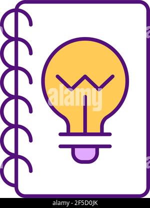 Idea journal RGB color icon Stock Vector