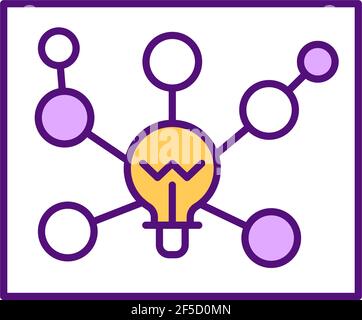 Mind mapping RGB color icon Stock Vector