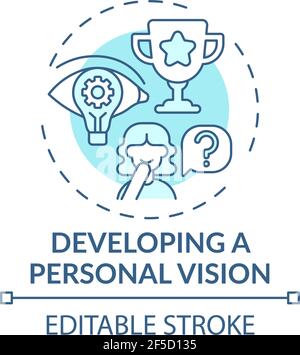 Developing a personal vision turquoise concept icon Stock Vector