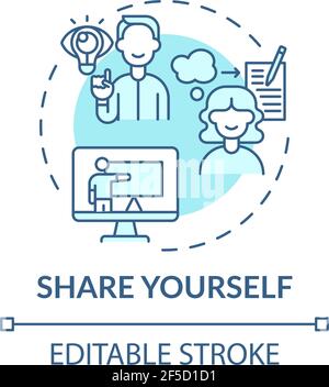 Share yourself turquoise concept icon Stock Vector