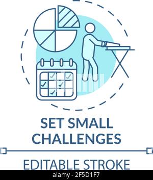 Set small challenges turquoise concept icon Stock Vector