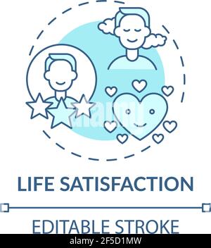 Life satisfaction turquoise concept icon Stock Vector
