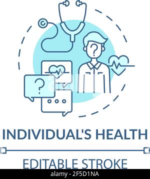 Individuals health turquoise concept icon Stock Vector