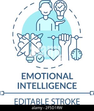Emotional intelligence turquoise concept icon Stock Vector