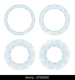 Set vector Guilloche elements for certificate or diploma. Line circle frame Stock Vector