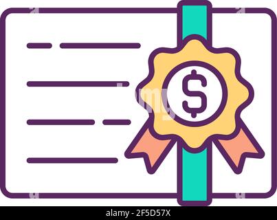Stockbroker licensing RGB color icon Stock Vector