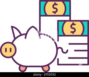 Investing savings RGB color icon Stock Vector