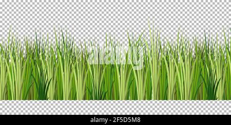 Seamless pattern silhouette of light green grass in swamp style, vector eps10 plant illustration props for decoration Stock Vector