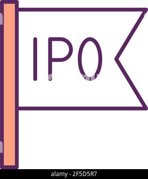 Initial public offering RGB color icon Stock Vector