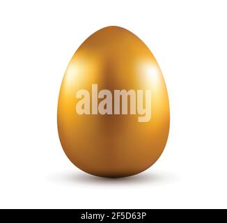 Golden egg vector illustration isolated on white background. Easter egg vector. Stock Vector