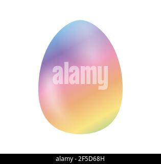 Rainbow color egg isolated on white background. Colorful egg vector. Stock Vector