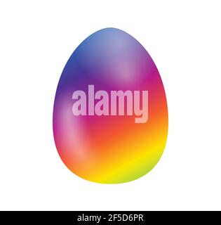 Rainbow color egg isolated on white background. Colorful egg vector. Stock Vector