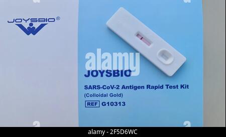 negative SARS-CoV-2 Antigen Rapid Test Stock Photo