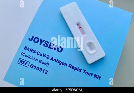 negative SARS-CoV-2 Antigen Rapid Test Stock Photo