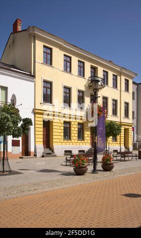 Warszawska street in Ciechanow. Poland Stock Photo