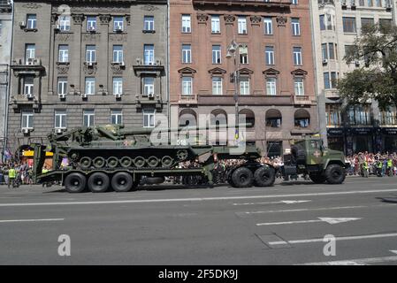 Kyiv, Ukraine - August 24 2018: Independence Day parade on Khreshchatyk street Stock Photo