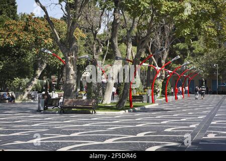 Fountain square in Baku. Azerbaijan Stock Photo