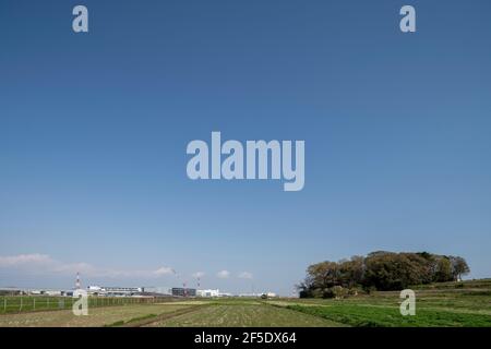 Sunny day, March 26th, 2021 (early spring), Isehara City, Kanagawa Prefecture, Japan. Stock Photo