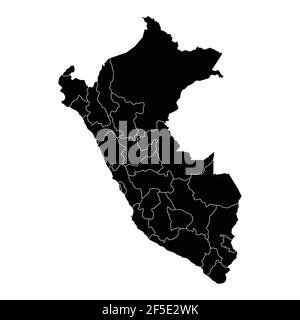 Peru country map vector with regional areas Stock Vector