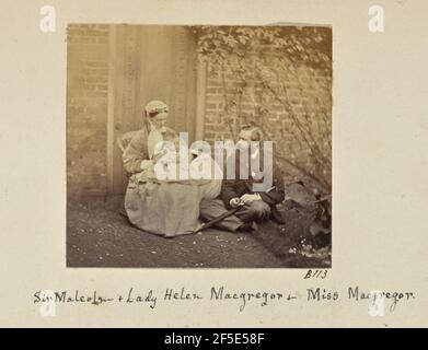 Sir Malcolm & Lady Helen Macgregor & Miss Macgregor. Ronald Ruthven Leslie-Melville (Scottish,1835 - 1906) Stock Photo
