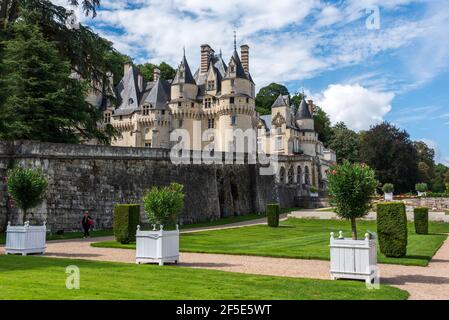 The fairy tale castle at Rigny Usse in the Loire valley France Stock Photo