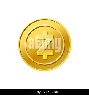 Zcash crypto currency. Golden zcash coin icon Stock Vector