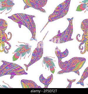 Color neon sea animal drawing. Ancient marine spiral. Tattoo idea Stock  Vector Image & Art - Alamy