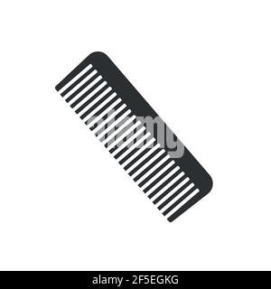 Black hair comb icon isolated on white background. Comb silhouette. Simple icon. Web site page and mobile app design vector Stock Vector